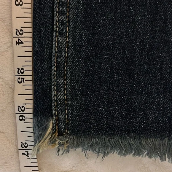 Current/Elliot Women’s Exposed Button Fly Vintage Ankle Raw Hem Jeans Size 25 Ankle & Cropped